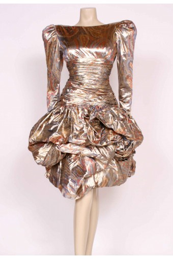 Gold Puffball Party Dress