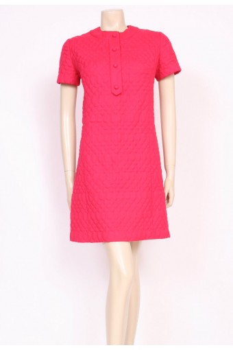 Quilted Pink 60's Dress