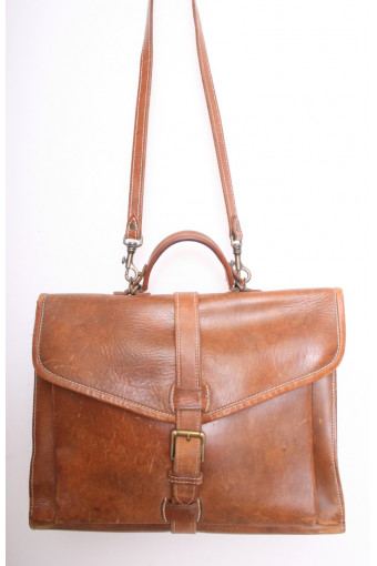 Large Tan Leather Satchel Bag