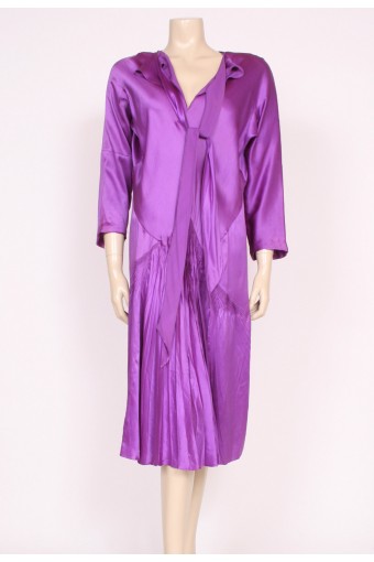 Purple Silk 1920's Dress