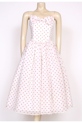 1980's polkadot radley prom dress