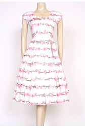 1950's pink blossom dress