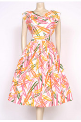 1950's leaf print dress