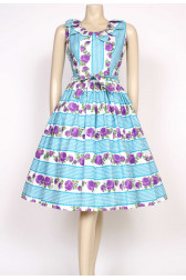 1950's purple rose dress