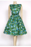 Green floral 50's dress